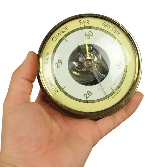 Vintage Broadway Brass Barometer West Germany Weather Instrument Wall Hanging - Picture 12 of 12